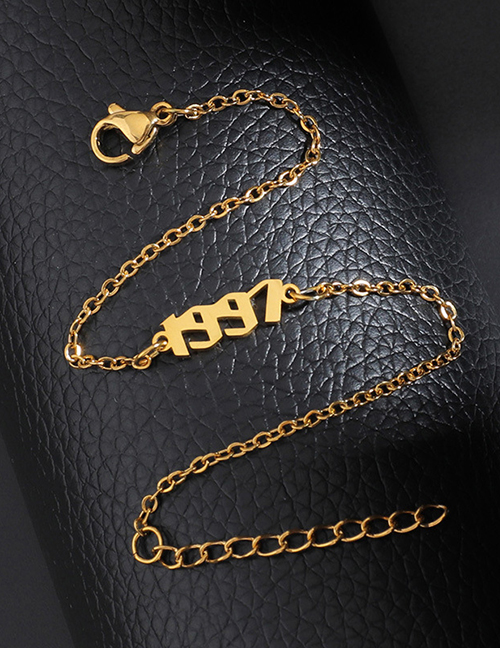 Fashion Gold Color 1997 Titanium Steel Vintage Chain Splicing Bracelet