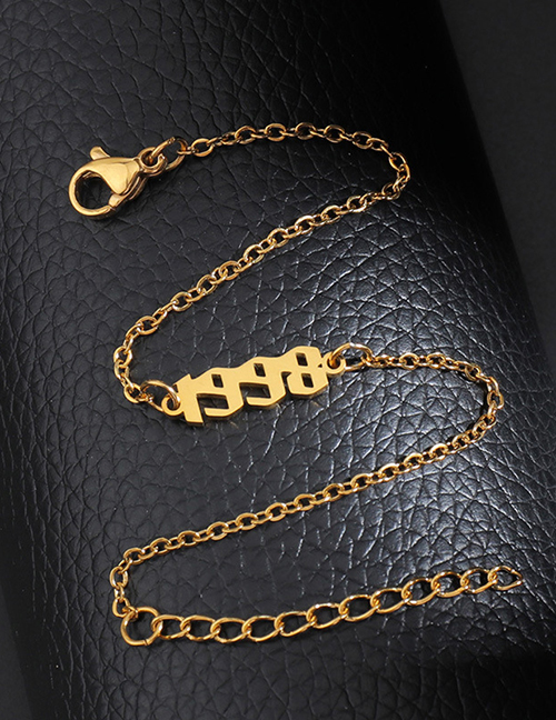 Fashion Gold Color 1998 Titanium Steel Vintage Chain Splicing Bracelet