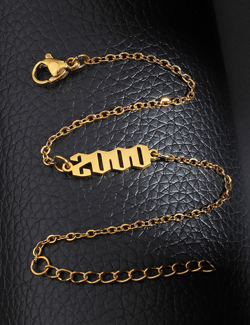 Fashion Gold Color 2000 Titanium Steel Vintage Chain Splicing Bracelet