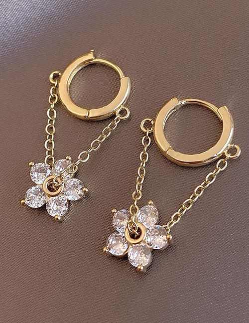 Fashion Gold Color Flower Alloy Earrings