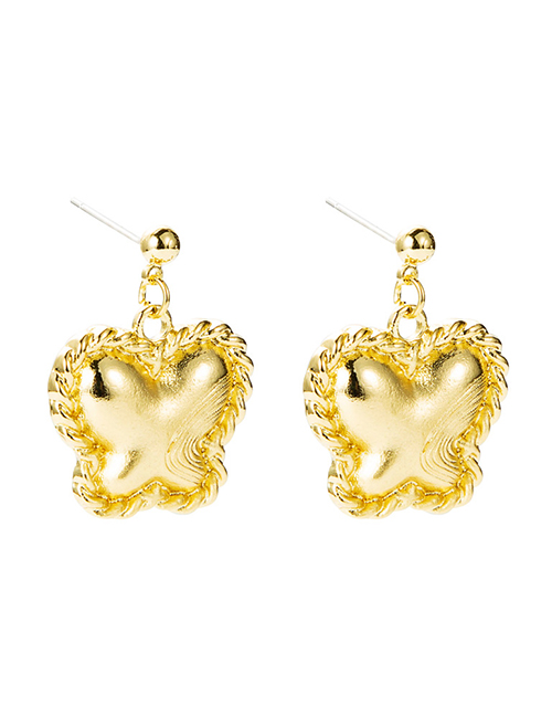 Fashion Gold Color Geometric Hemp Lace Butterfly Earrings