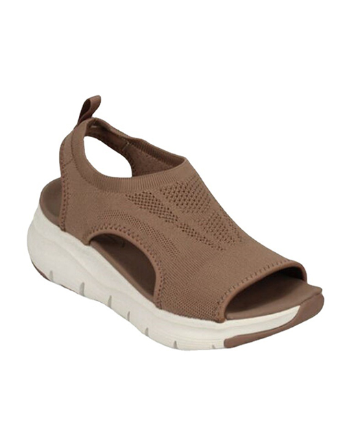 Fashion Brown Mesh Platform Soft Sole Sandals