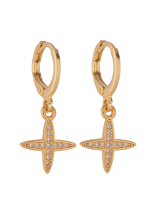 Fashion Star Copper Plated 19k Gold Star Earrings