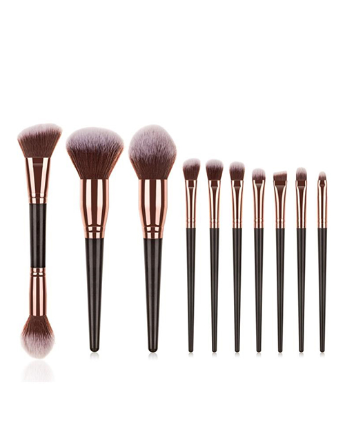 Fashion 10-big Mac-brown Gold Set Of 10 Beauty Makeup Brushes