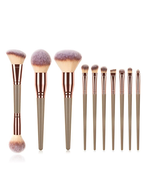 Fashion 10 Branch-big Mac-pen Gold Set Of 10 Beauty Makeup Brushes