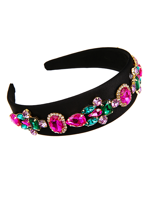 Fashion Color Fabric Alloy Diamond-studded Geometric Headband