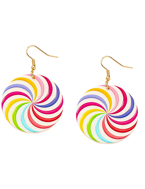 Fashion Color Round Windmill Earrings