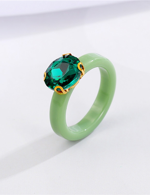 Fashion Green Resin Gemstone Ring