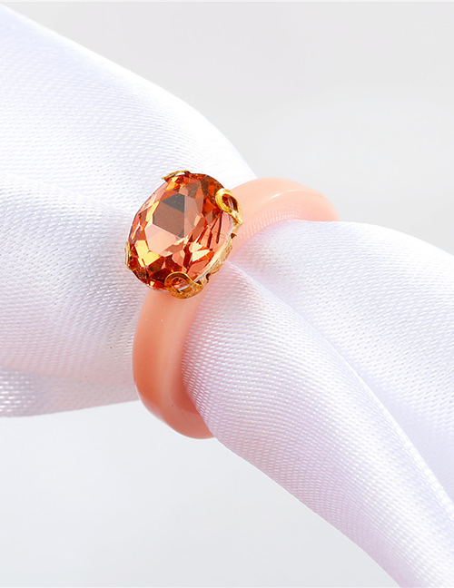 Fashion Pink Resin Gemstone Ring