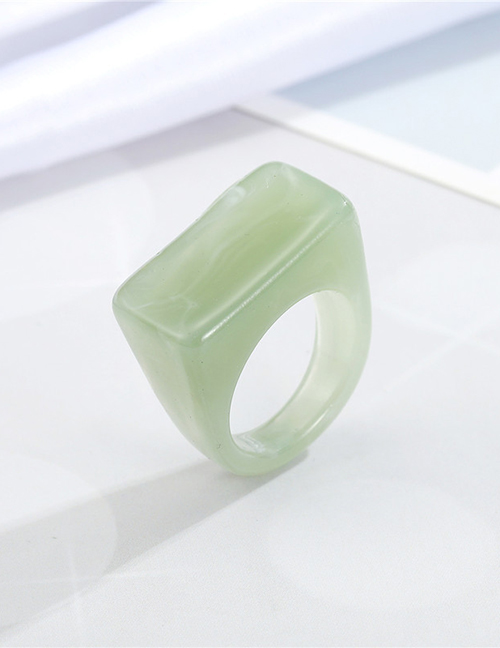 Fashion Light Green 4 Irregular Geometry Resin Ring