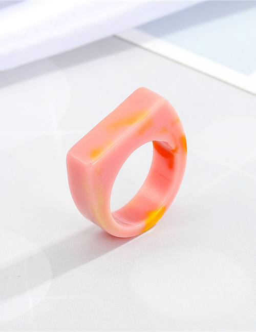 Fashion Pink 5 Irregular Geometry Resin Ring