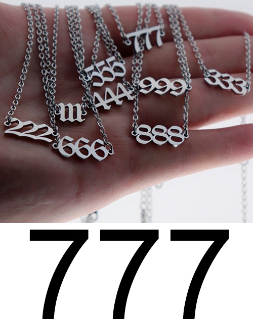 Fashion 777-steel Color Titanium Steel Digital Chain Anklet