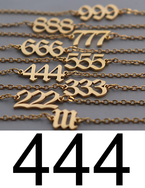 Fashion 444-gold Titanium Steel Digital Chain Anklet