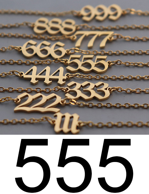 Fashion 555-gold Titanium Steel Digital Chain Anklet