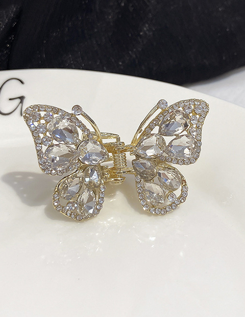 Fashion White Diamond-studded Butterfly Catch
