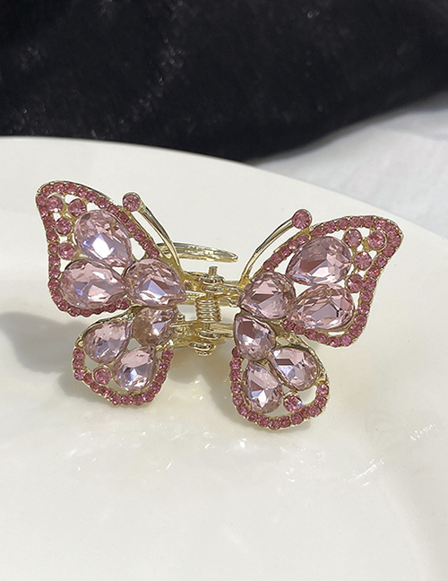 Fashion Pink Diamond-studded Butterfly Catch