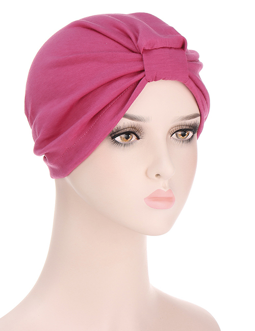 Fashion Rose Red Monochrome Pleated Knotted Toe Cap