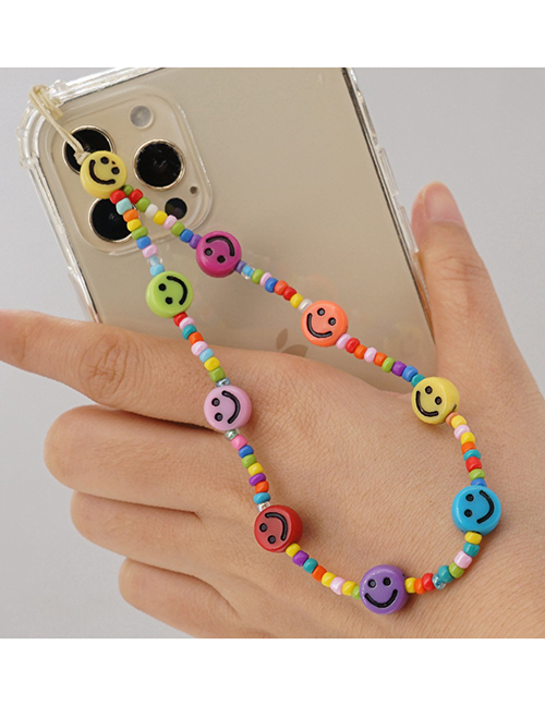 Fashion Qt-k210039b Color Matching Smiley Phone Chain