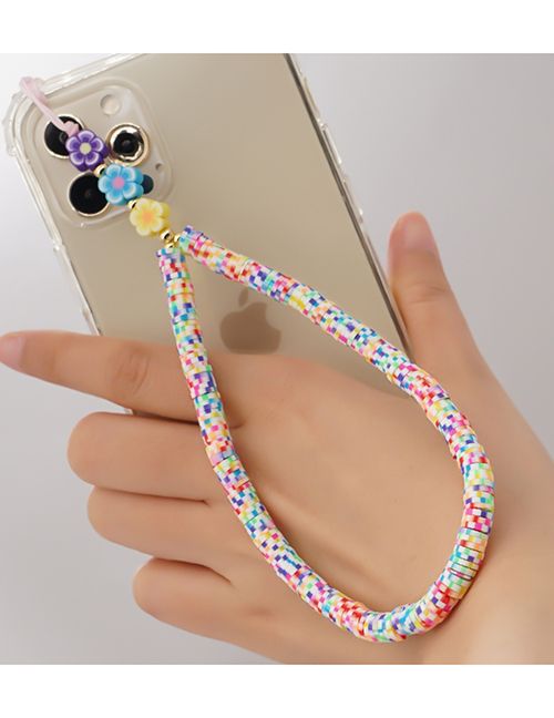 Fashion Rt-k210062 Soft Pottery Flower Mobile Phone Chain