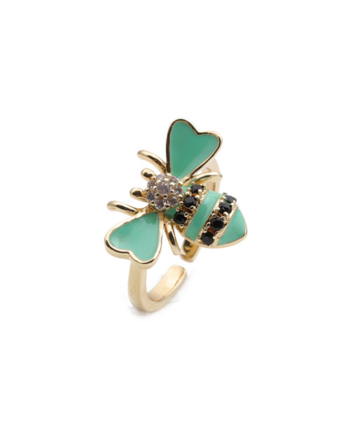 Fashion Cr00353dx Green Dripping Bee Ring