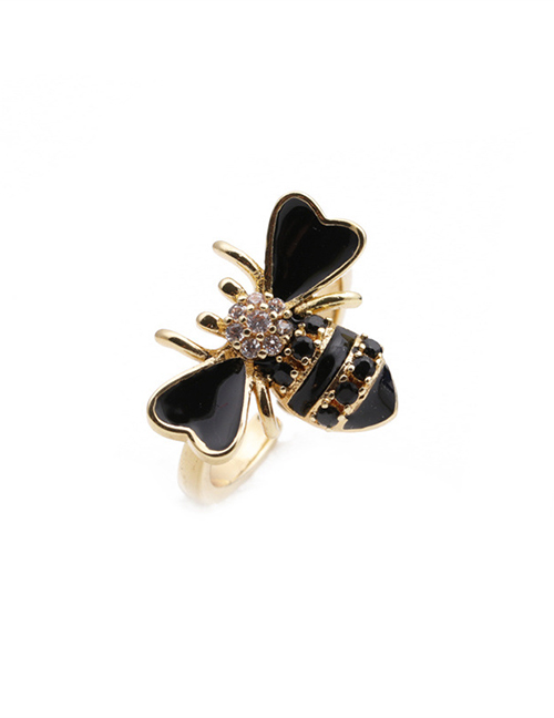 Fashion Cr00353dx Black Dripping Bee Ring