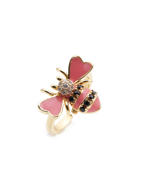 Fashion Cr00353dx Pink Dripping Bee Ring