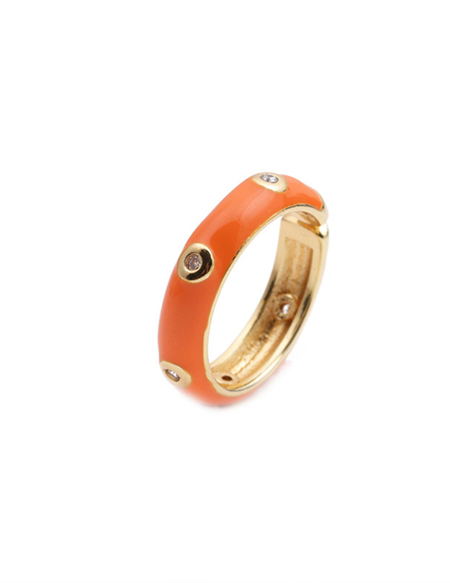 Fashion Cr00345dx Orange Round Ring With Diamonds