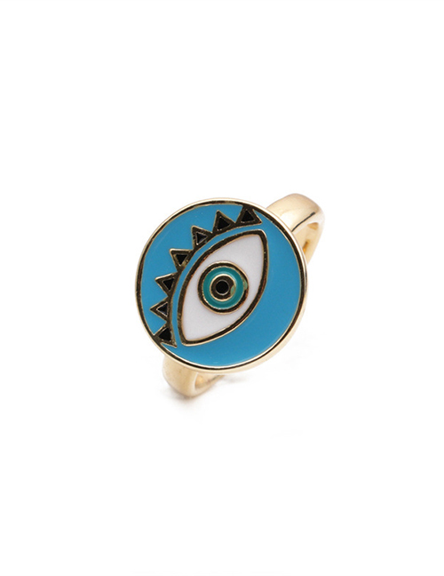Fashion Cr00344dx Blue Dripping Eye Opening Ring