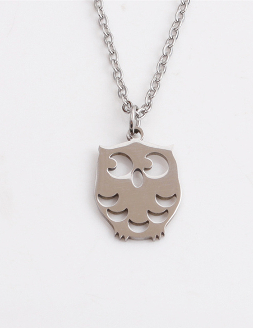 Fashion Ssn0149qz Rigid Color Titanium Steel Hollow Owl Necklace