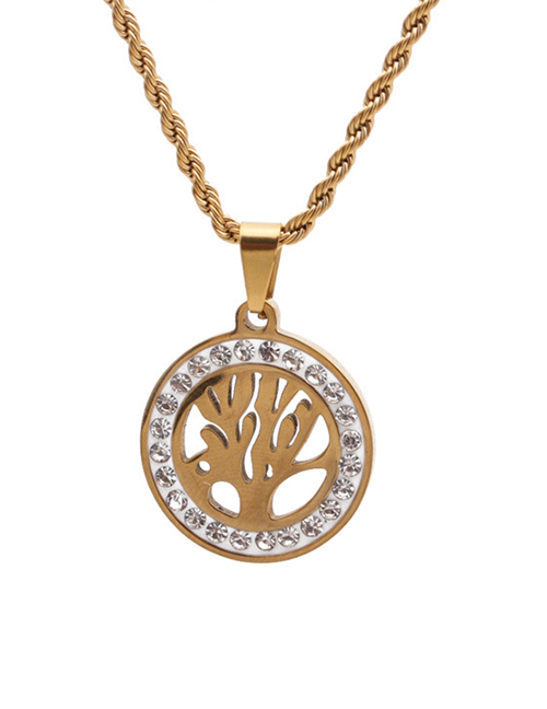 Fashion Ssn00037 Tree Of Life+60cm Twist Chain Twist Chain Round Tree Of Life Necklace