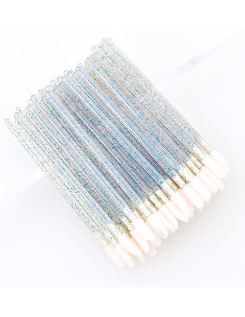 Fashion Disposable-lip Brush-crystal-light Blue-50pcs Pj-25 50 Pieces Of Disposable Lip Brush Crystal Sticks
