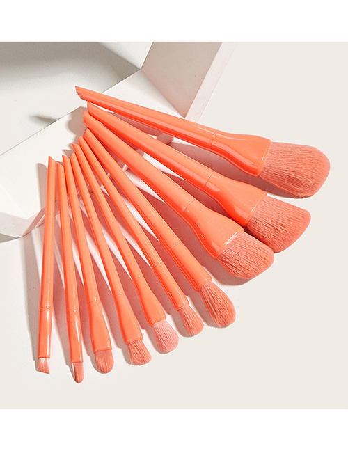 Fashion 10 Sticks-candy-red Gg050902 10 Makeup Brushes Beauty Tool Set