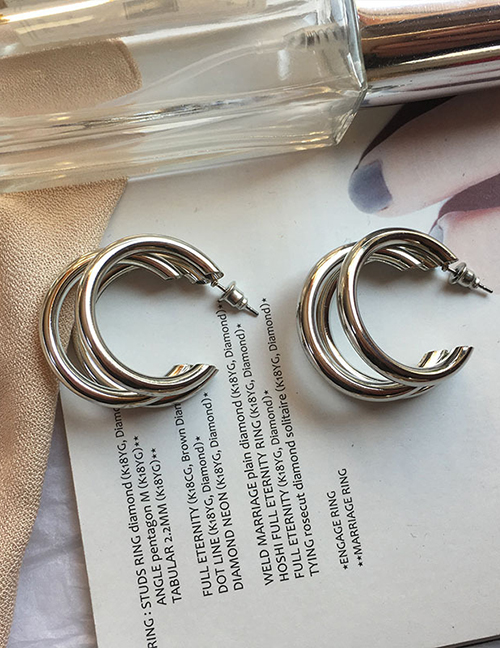 Fashion  Metal Multilayer Semicircular Earrings