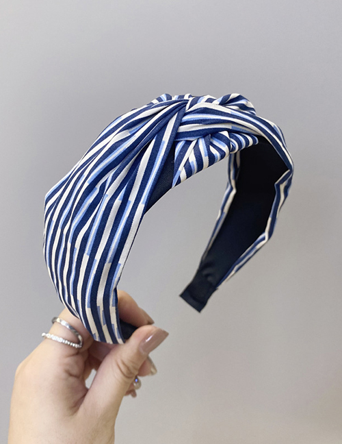 Fashion Blue Cross-stripe Headband