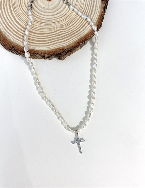 Fashion Pearl Pearl Cross Necklace