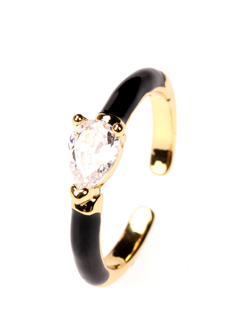Fashion Rg0465-f Oil Drop Diamond Ring