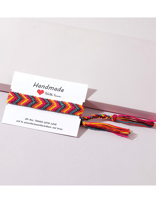 Fashion A1999-2 Woven Rainbow Tassel Bracelet