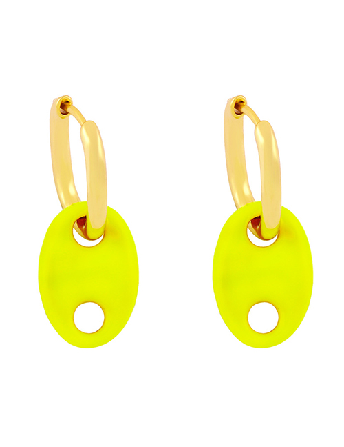 Fashion Yellow Color Dripping Pig Nose Ear Ring
