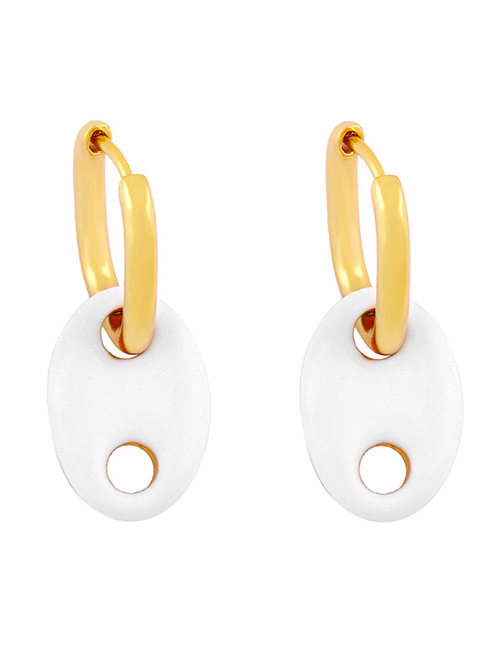 Fashion White Color Dripping Pig Nose Ear Ring