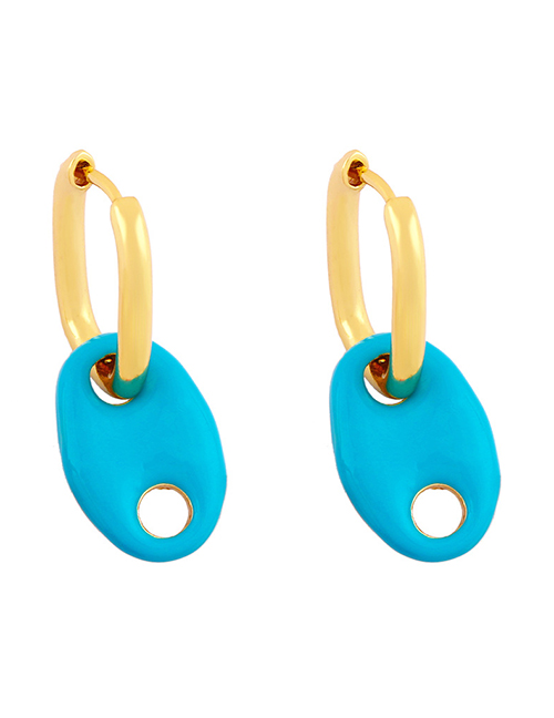 Fashion Sky Blue Color Dripping Pig Nose Ear Ring