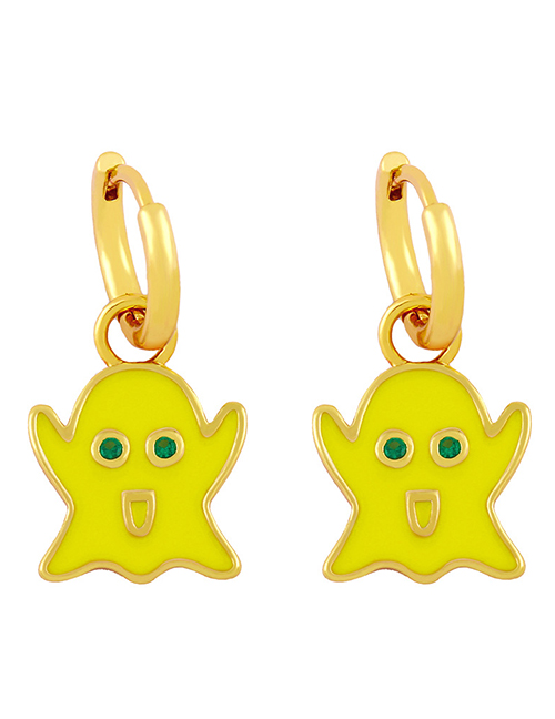 Fashion Yellow Dripping Ghost Earrings