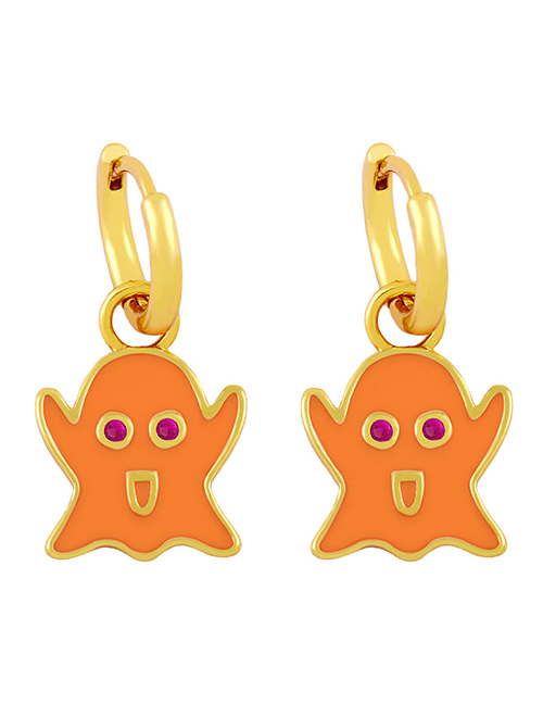 Fashion Orange Dripping Ghost Earrings