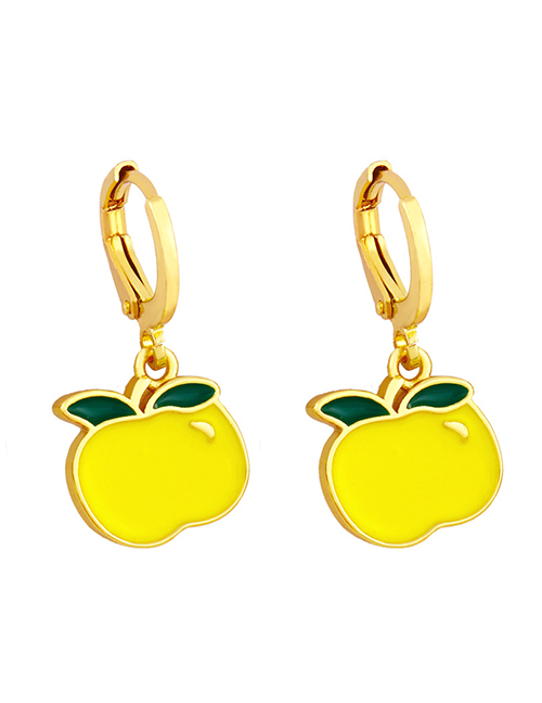 Fashion Yellow Dripping Apple Earrings