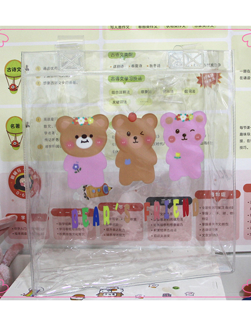 Fashion Three Little Bears Cartoon Bear Pvc Transparent Shoulder Bag
