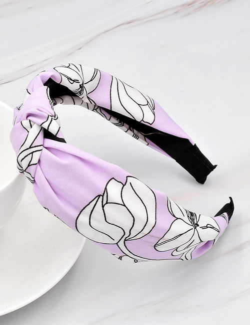Fashion Lavender Purple Fabric Knotted Flower Headband
