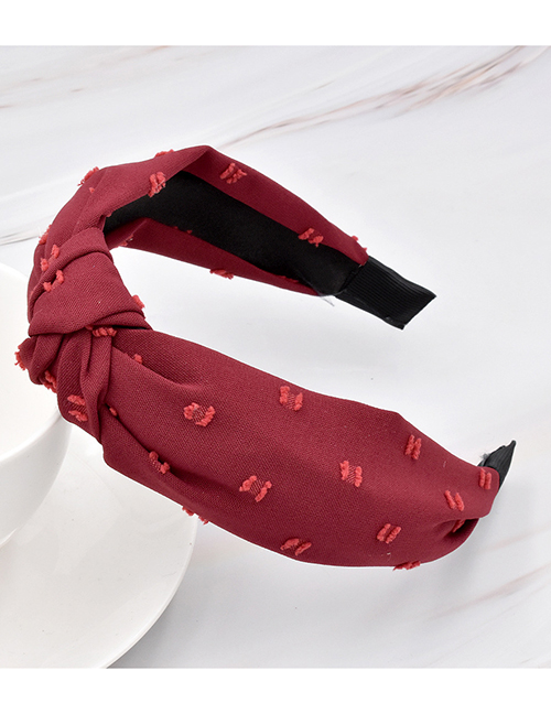 Fashion Red Wine Fabric Knotted Headband