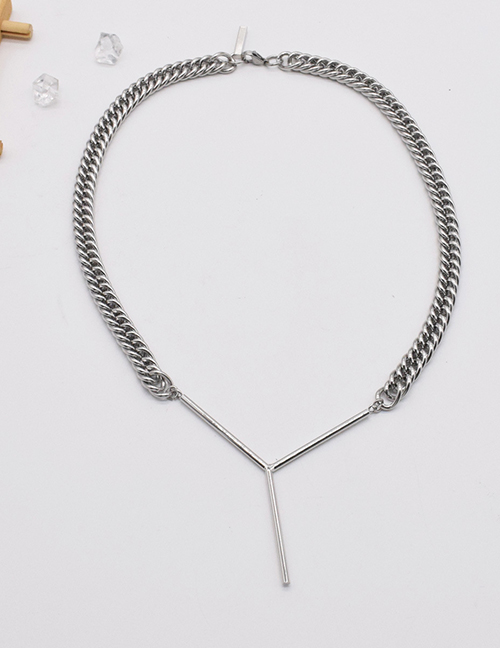 Fashion Silver Color Metal Y-chain Necklace