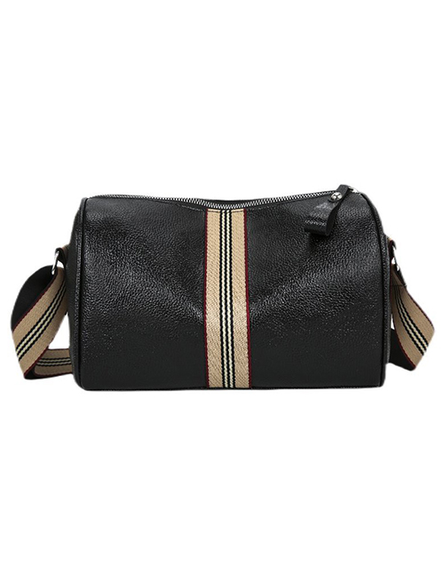 Fashion Black Vertical Zipper Shoulder Bag