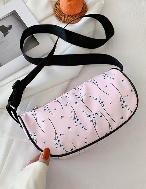 Fashion Pink Floral Buckle Shoulder Bag