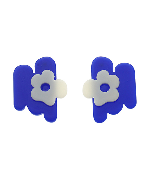 Fashion Blue Irregular Flower Earrings